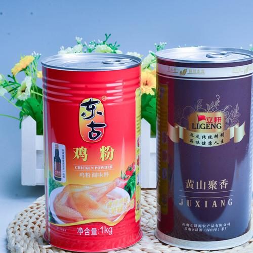 广东生产厂家定制马口铁茶叶罐 圆形食品级鸡精粉罐 供应图片